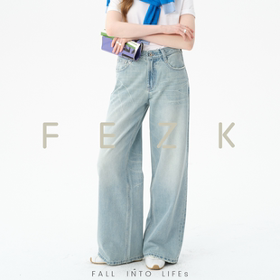 FEZK keep taste•独特轻染做旧设计 个性过渡自然 垂感直筒FS996