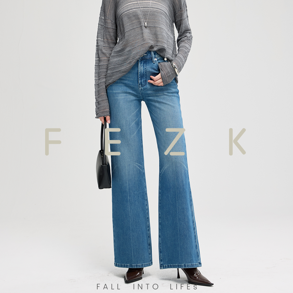 FEZK Zephyr•精致轻猫须纹 修身舒适高包容性四面弹筒喇裤FL031