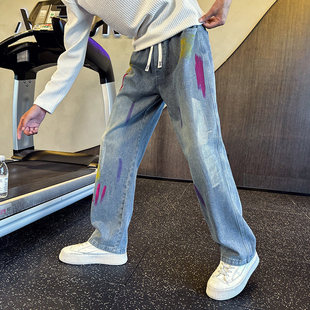 2026新款 直筒宽松牛仔裤 高级感弯刀设计油漆工艺男装 潮流休闲 男款