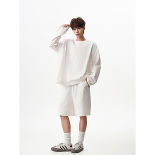 上衣 春夏潮流 新款 长袖 两件套男士 休闲运动套装 时尚 潮流男款 短裤