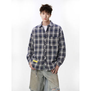 上衣 百搭情侣格子衬衫 2026夏新款 港风慵懒风休闲衬衣宽松潮流大码