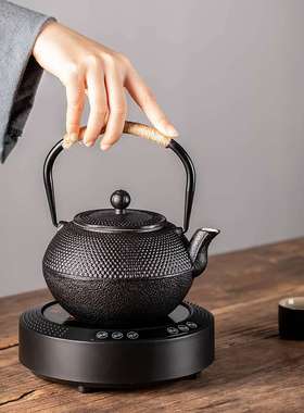 86M0铸铁壶茶壶煮茶器家用室内烧水喝茶泡茶壶电陶炉围炉罐罐茶具