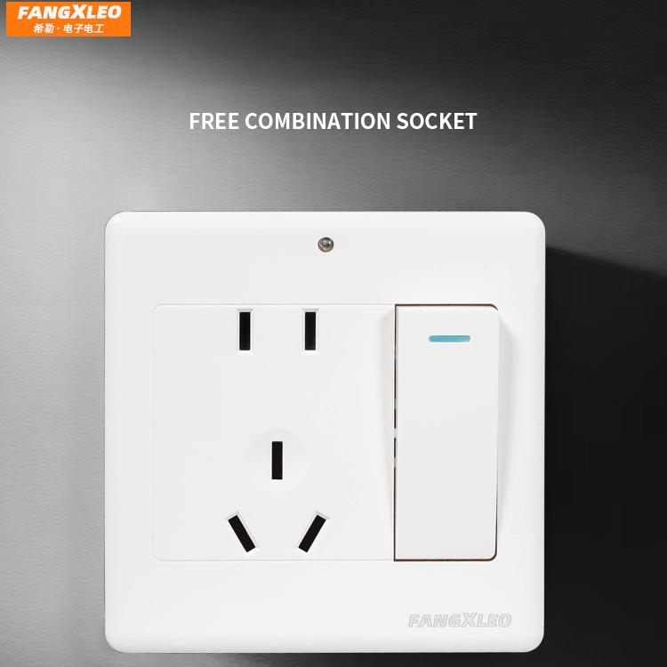 一开五孔带指示灯10A插座带LED灯