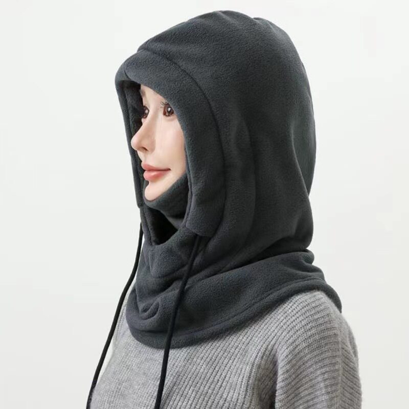 帽子男士秋冬一体带围巾女电动车帽子