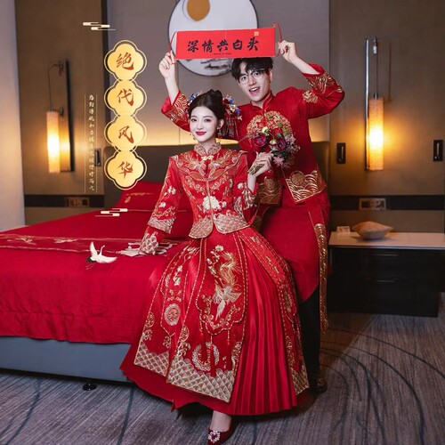2026新款龙凤刺绣秀禾服大码显瘦