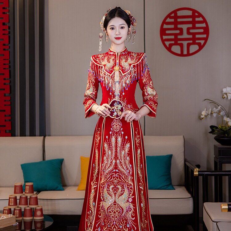 2025新款重工秀禾服新娘敬酒服中式嫁衣高端出阁服结婚礼服秀和女
