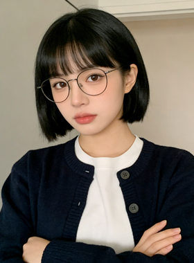 假发女生短发bobo空气刘海齐刘海学生发套波波头自然蓬松厂家