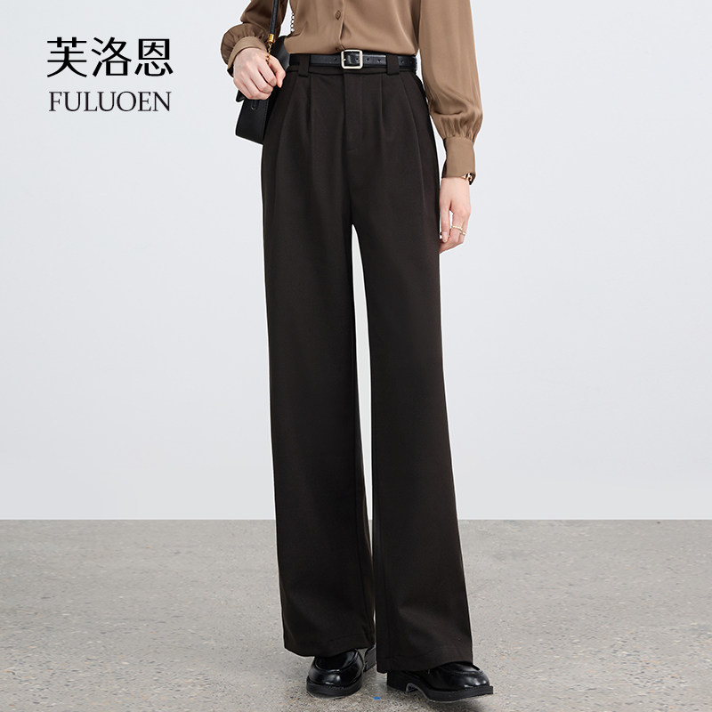 2026年秋冬毛呢阔腿西装裤女垂感