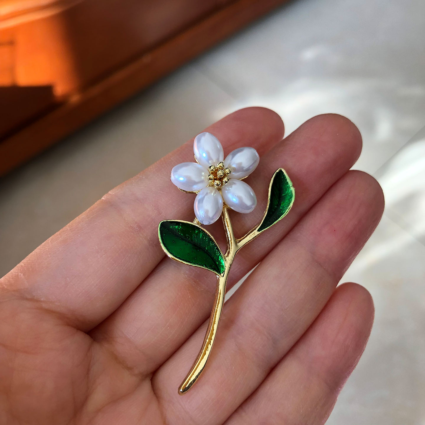 小清新五瓣花植物造型女式别针胸针