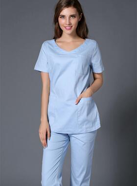 纯棉洗手衣分体套装女刷手服长短袖手术衣美容服护士服修身收腰