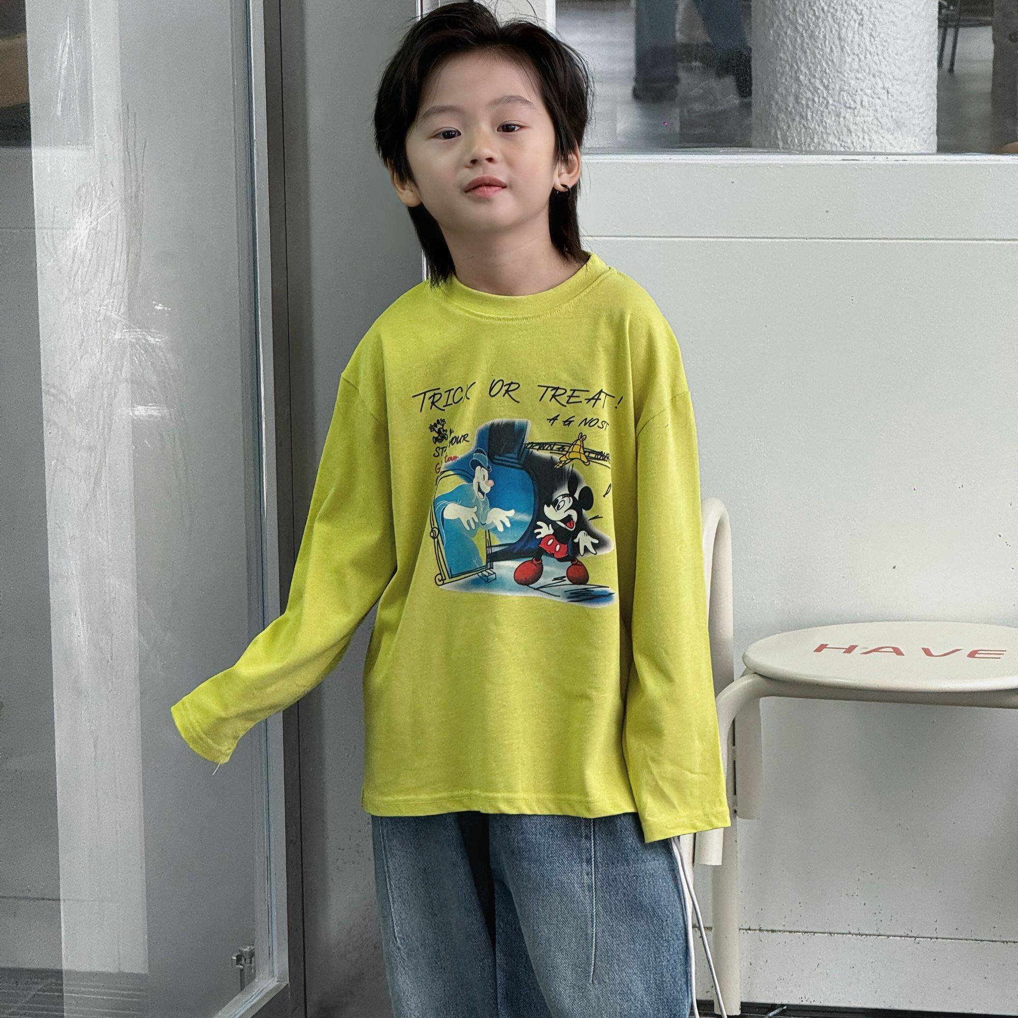 萌萌哒童装 2026秋季新款儿童卡通长袖T恤男女童韩版休闲上衣图片