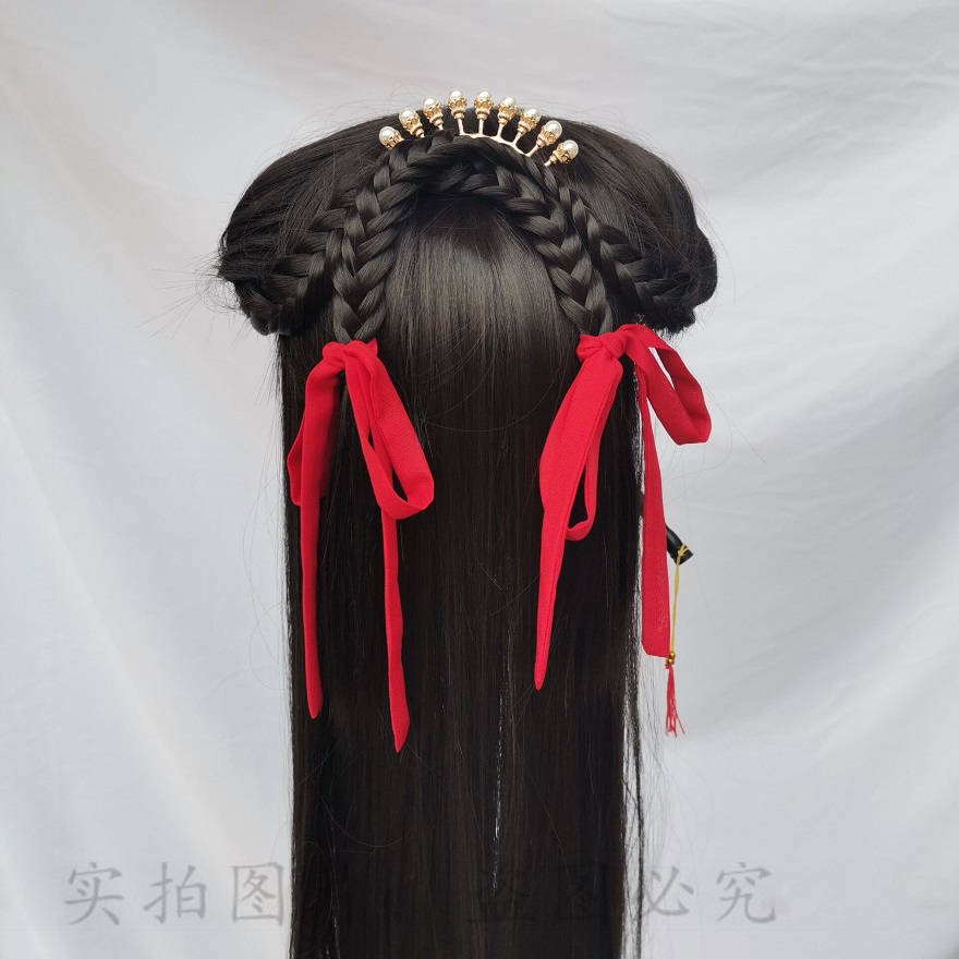 哪吒古风短款琉璃细窄抹额发带