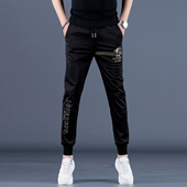 子 修身 男士 2025新款 男装 休闲裤 冰丝加厚运动裤 裤 刺绣弹力男裤 长裤