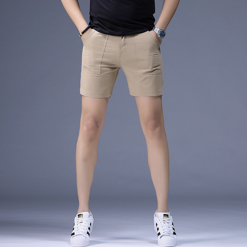 夏季男士休闲短裤纯棉薄款潮牌帅气三分裤修身直筒沙滩裤运动裤