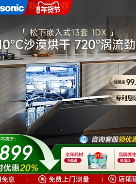 【国补15%】松下洗碗机嵌入式全自动一体机家用智能洗烘干13套1DX