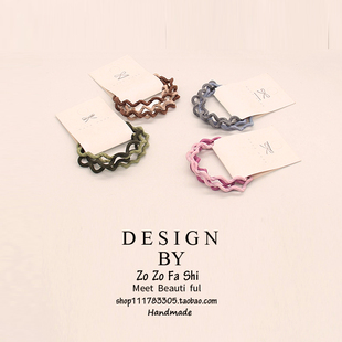 韩国ins波浪头绳组合韩版简约扎头发发圈高弹力个性成人橡皮筋女