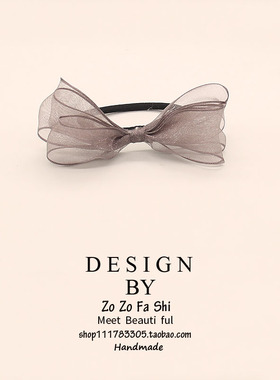 发圈韩国网红气质网纱马尾蝴蝶结ins简约清新少女绑发丸子头发饰