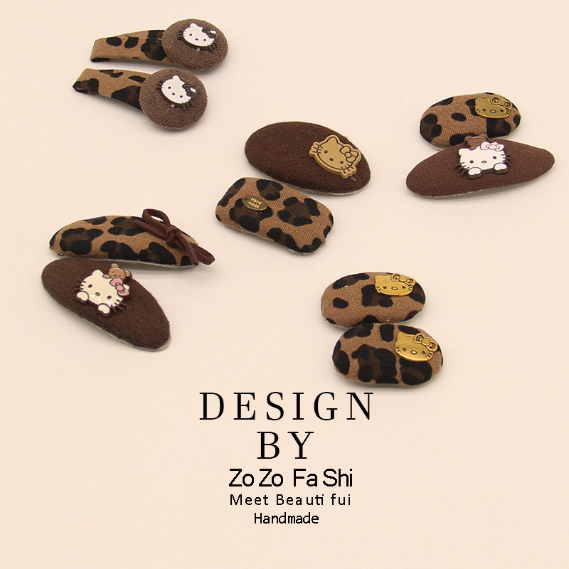 韩版豹纹卡通BB夹发夹女可爱小众设计百搭发饰高级感掰掰夹侧边夹