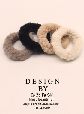 毛绒发圈毛茸茸头绳发绳网红ins韩国少女可爱秋冬皮套扎马尾发饰