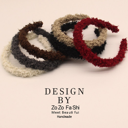 毛毛发箍秋冬甜美羊羔毛细边