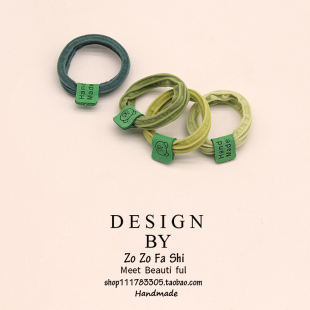 韩国绿色系毛巾圈扎丸子头可爱头绳头饰发圈成人橡皮筋发绳发饰女