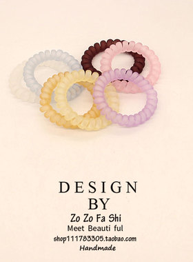 韩风磨砂款电话线发绳不伤发发圈扎头发皮筋女时尚发饰头饰扎马尾