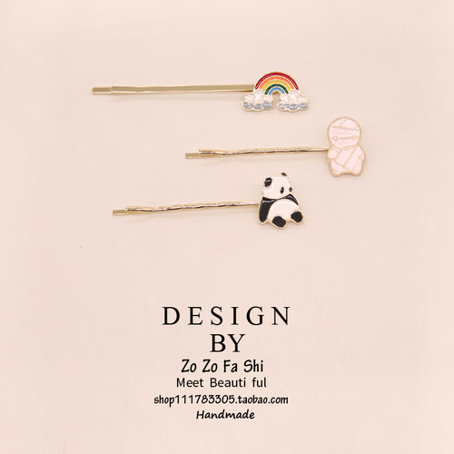 边夹女网红ins动物日系简约侧边