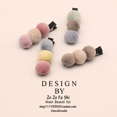 zozo发夹毛毛日韩边夹