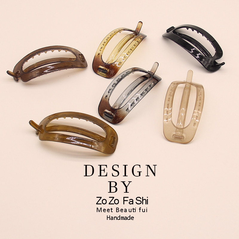 慵懒简约一字抓夹女2025新款高级感扭扭发夹后脑勺复古盘发鲨鱼夹