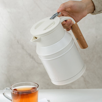 日本mosh保温壶家用暖水茶壶欧式桌面办公大容量不锈钢保温瓶1L