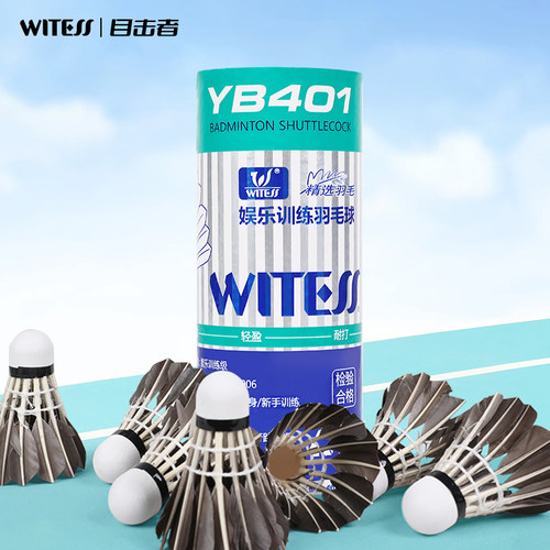 WITESS目击者羽毛球耐打王鸭毛球训练球专用YA401耐打3只装6只装