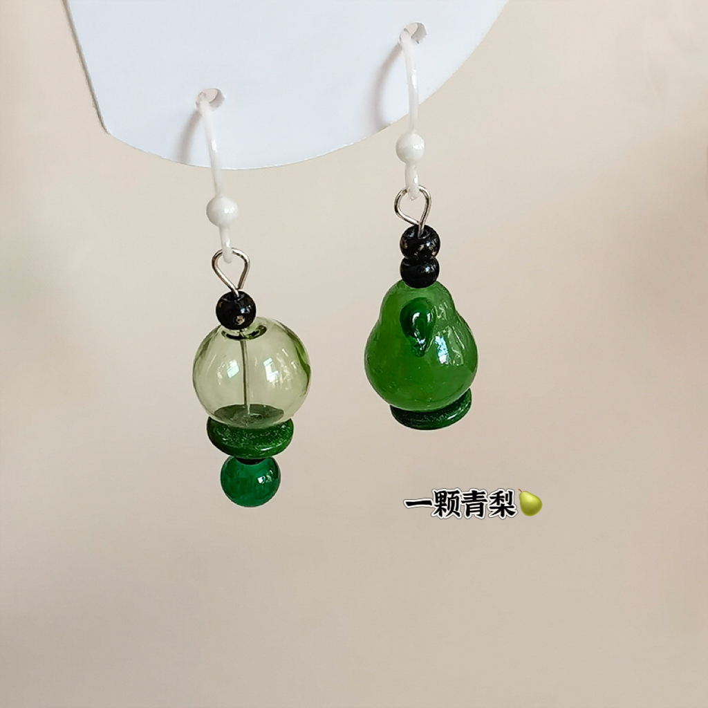 一颗青梨生物瓷耳钉琉璃耳饰