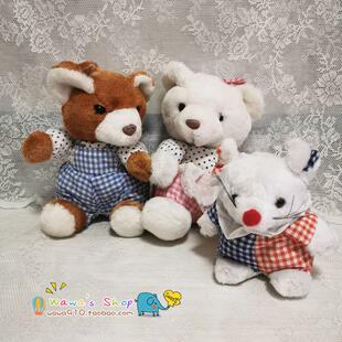 中古海淘老料旧玩具古董老熊玩偶毛毡毛大象收藏情侣公仔八十年代