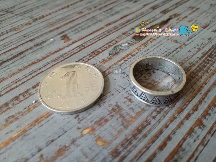 合金仿银质雕花尾戒出口原单装饰戒指小戒圈尾戒迷你戒环可做吊坠