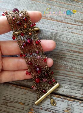 欧美风百搭多层网状合金编织手链