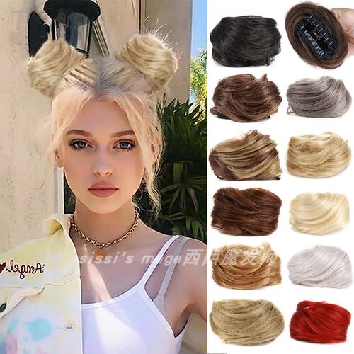 Mini Hair Bun 半扎慵懒风发饰发卡抓夹发苞鲨鱼夹假发发包丸子头