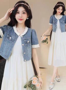 夏季牛仔短外套女短袖薄款