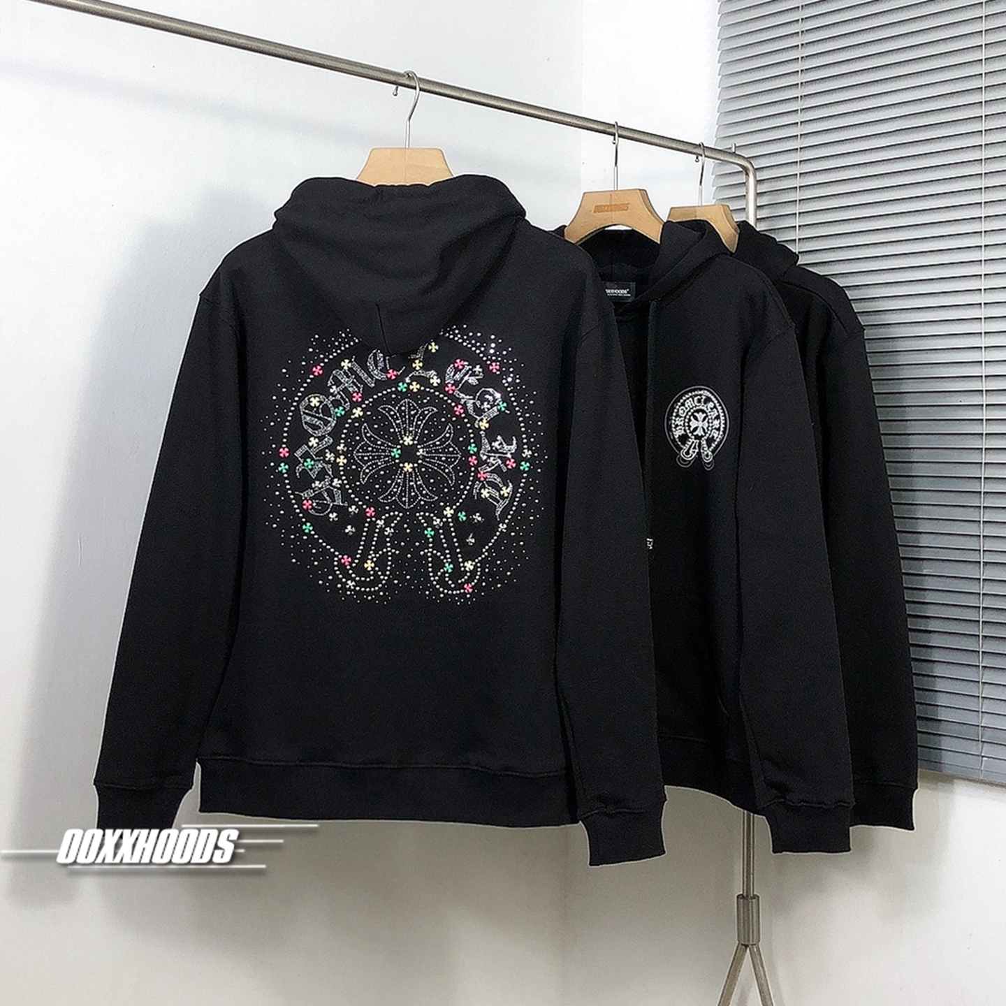 《珍珠烫钻十字架》卫衣hoodie