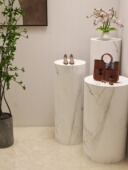 定制大理石白色圆形模特地台网红摄影道具展示台婚纱服装 店试衣台