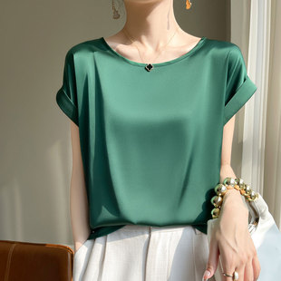 圆领短袖 真丝飞袖 2025夏季 新款 特价 打底衫 处理