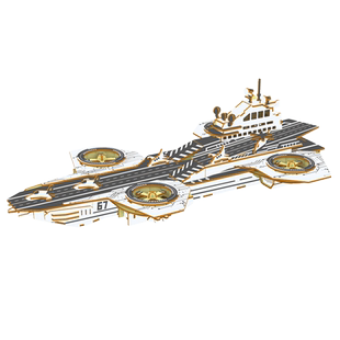 【迪尔乐斯】空天航母木质模型3d立体拼图儿童益智手工玩具