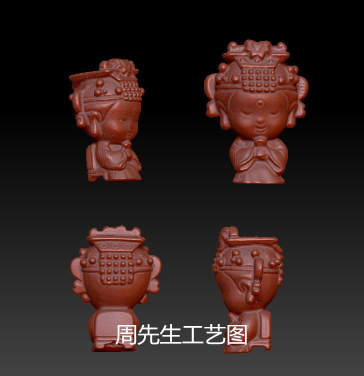 q版妈祖三维立体图圆雕图3d打印stl文件雕刻机3d模型 q680