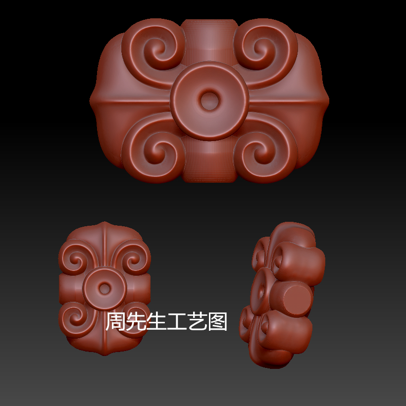 五眼六通stl三维立体图圆雕图老型猴头橄榄核雕图珠子背云 Q878