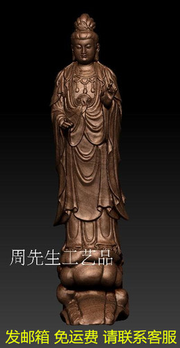 站观音 圆雕图 三维立体图 stl 3d模型精雕图木雕电脑雕刻图 220