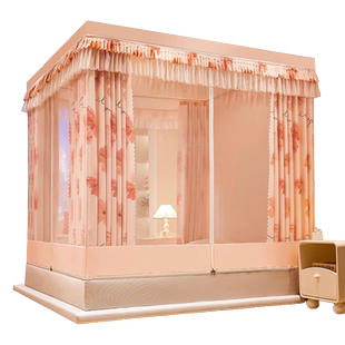 遮光床帘蚊帐家用卧室一体式新款婴儿童防摔免安装蒙古包帐篷加厚