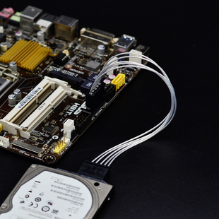 SATA板载电源线母对母延长华硕H81T主板连接银欣反弯母对母