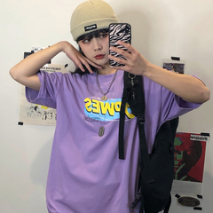 原創 韓國INS百搭字母印花寬鬆休閒短袖T恤上衣女潮