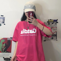 Summer Korean college style versatile letter printing loose Short Sleeve T-Shirt Top Student trend