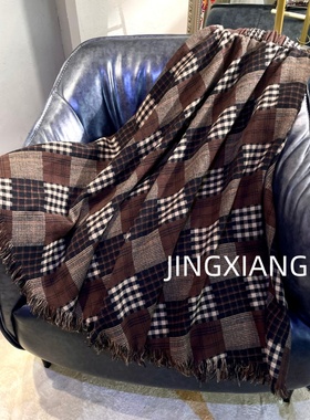 AOSER时尚潮流百搭高腰流苏款格子A型半身裙长裙女装805-1