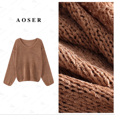 AOSER女士时尚宽松毛针织衫